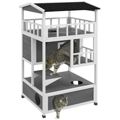 Wooden Outdoor Cat House