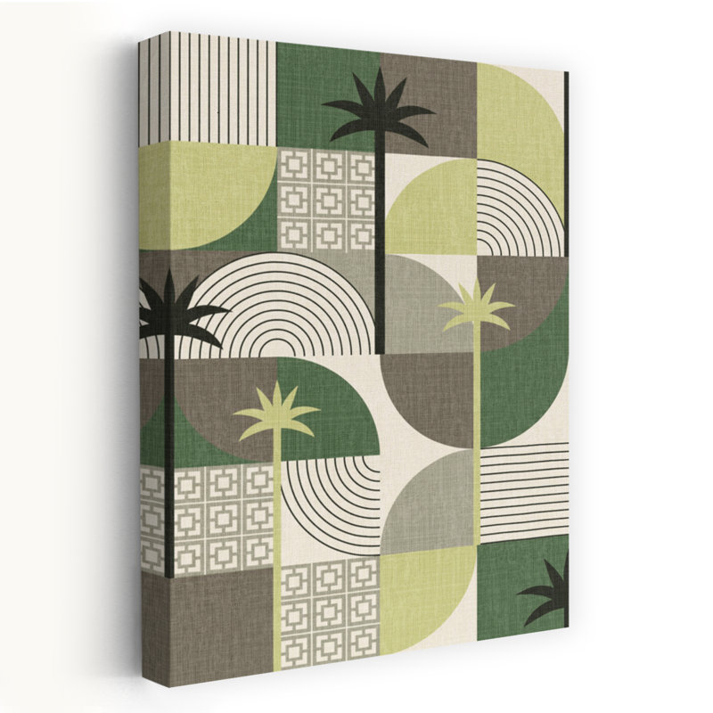 Art contemporain contemporain, art abstrait et abstrait palmier, H 12 po x l 8 po, Vert