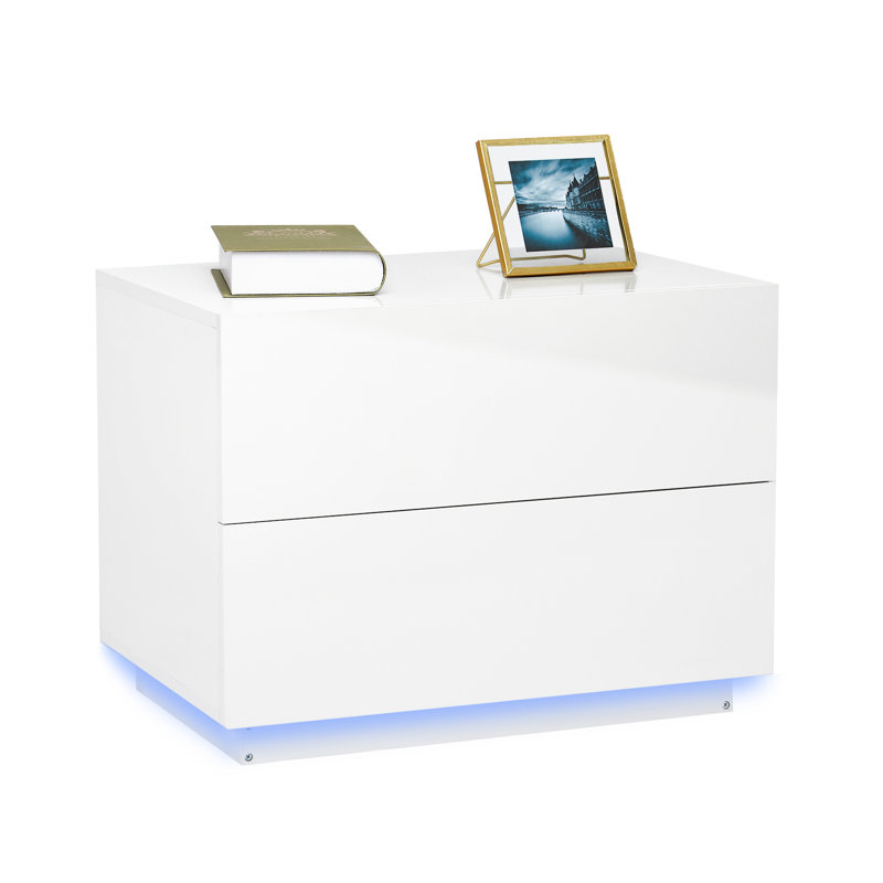 Clickett 2 Drawer Bedside Table, White