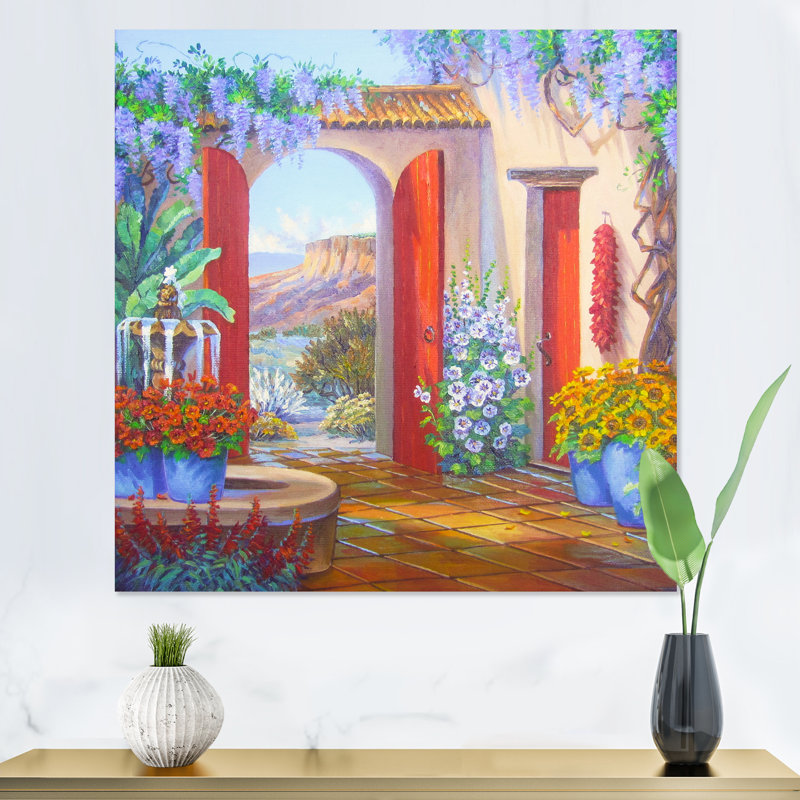 «The Door To The Haven», art mural sur toile Colonial, H 16 po x l 16 po x P 1 po, Toile tendue