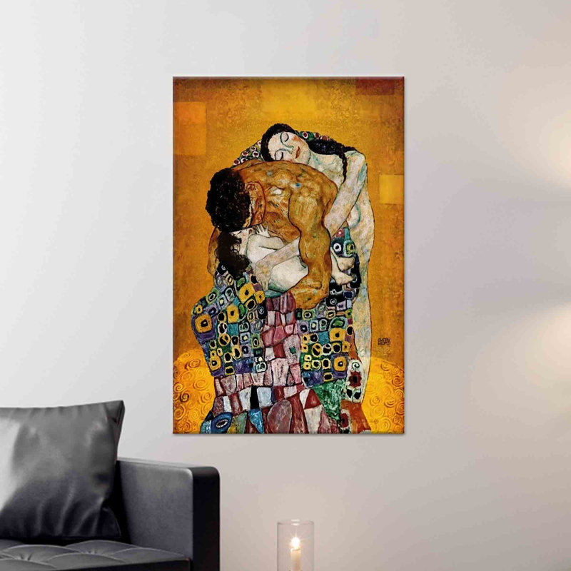 «Gustav Klimt», reproduction d'art sur toile «The Family», 1P BlackFramedCanves, H: 43,4 po x l: 31,6 po