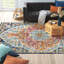 Tapis oriental safran / bleu marine / rose Hibner-2010682619