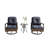 Denison 2-Person Outdoor Seating Group, Wicker Swivel Chairs with Cushions and Side Table-1941512138