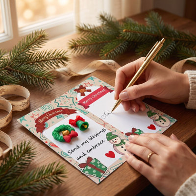 Décorations de Noël, cartes de vœux à double face, cartes de vœux vierges pour l'hiver