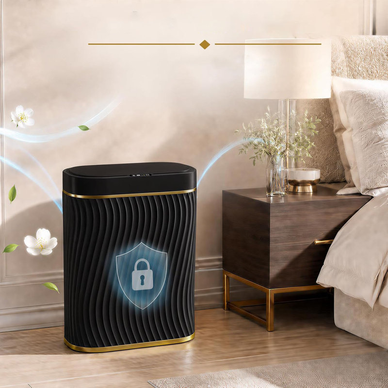 Poubelle automatique sans contact 5 gallons DIDADI, poubelle de salle de bain avec couvercle, poubelle intelligente à capteur de mouvement, poubelle imperméable mince pour le salon, la chambre à coucher, le bureau, la cuisine