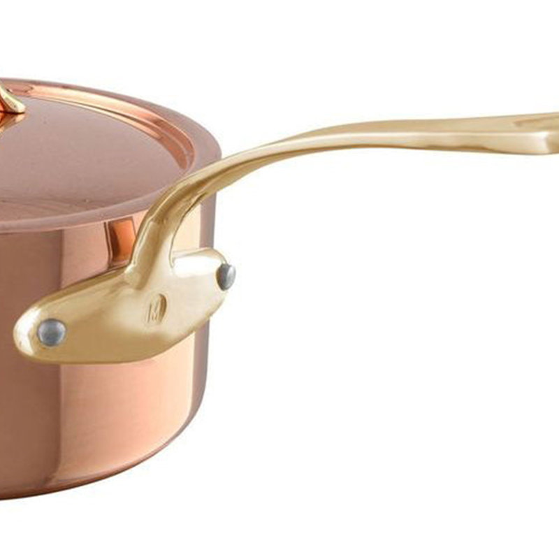 Mauviel M'200 B Sauce Pan With Lid, Brass Handle, 1.8-Qt