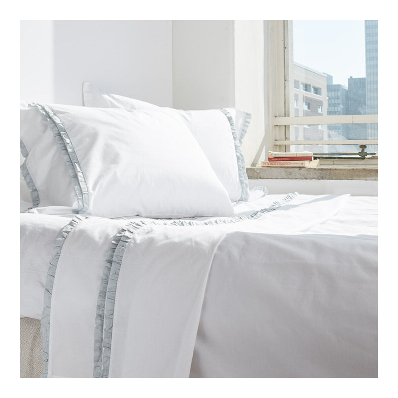 Dainty Ruffle Pillow Case, Charcoal, King