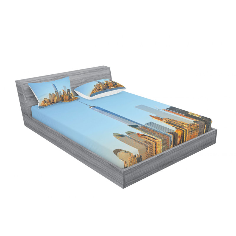 Ensemble de draps New York City, Ensemble de drap pour grand lit avec drap-housse