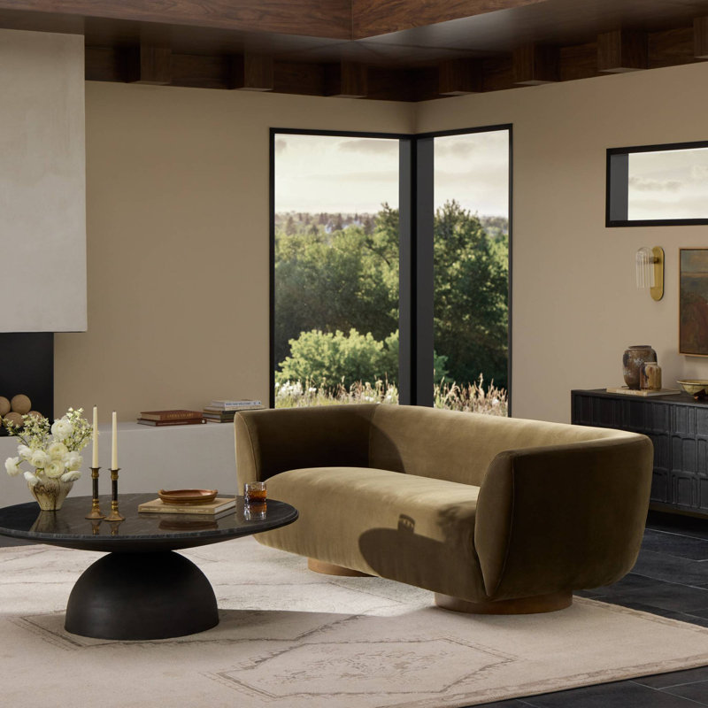 Holloman Upholstered 87'' Sofa, Surrey Olive 76.8% Cotton/23.2% Polyester