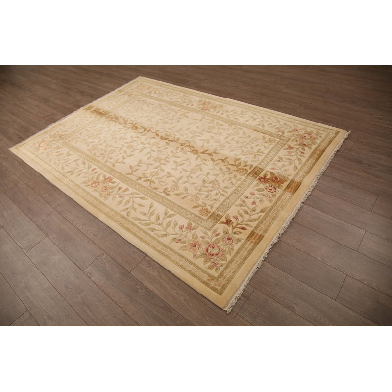 Wool Oriental Area Rug in Biscuit, Runner 2'8" x 9'8"