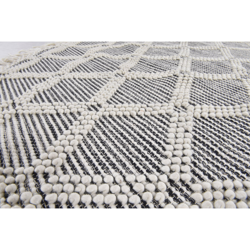 Macrame Geometric Hand Woven Area Rug, Round 140cm