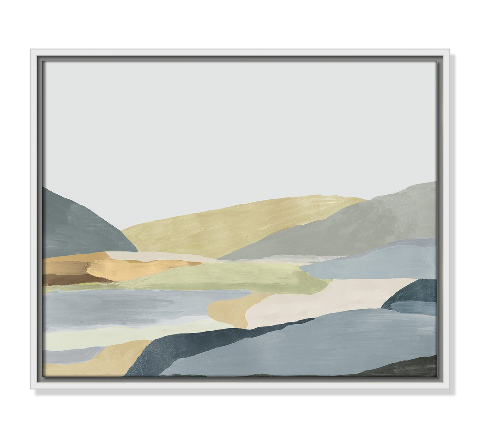 Blair "Warm Hills II" Painting, White Canvas, 17.5" H x 21.5" W x 2" D