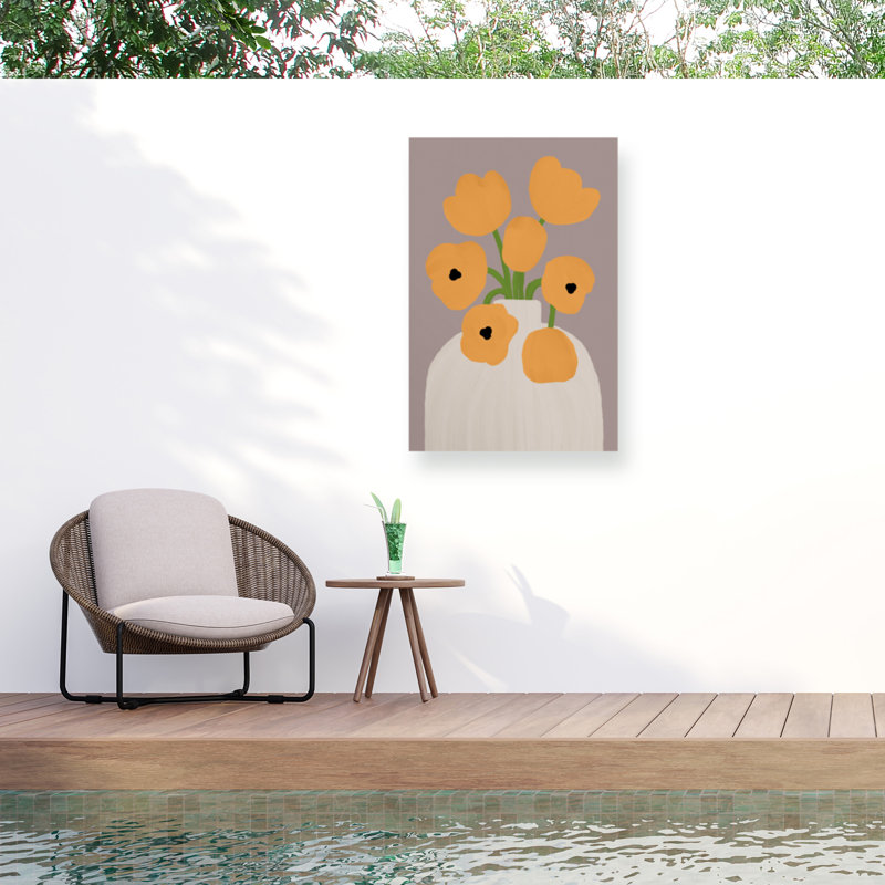 Orara Studio  Yellow Flowers Outdoor  Canvas, H 12 po x l 19 po