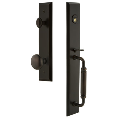 Fifth Avenue Handleset with Single Cylinder Deadbolt and Door Knob and Rosette