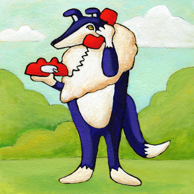 Reproduction d’art sur toile tendue, "donner un chien à un chien" par julie nelson