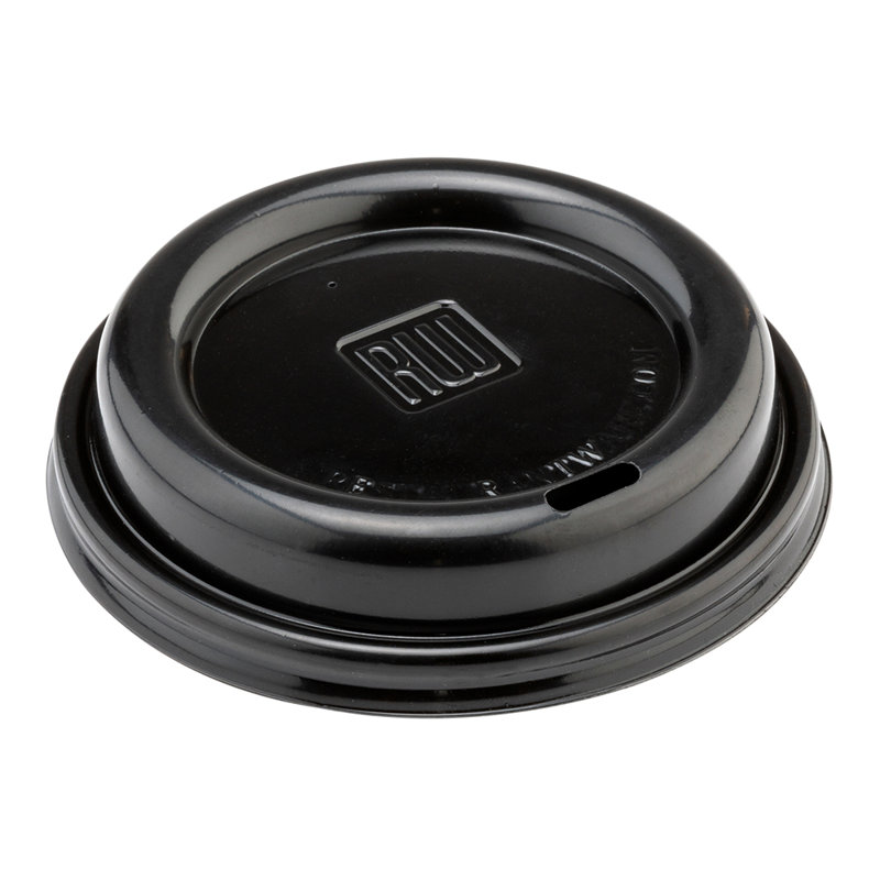 Restaurantware-Coffee Cup Lids Only For 8, 12, 16 and 20 oz Cups 500 Pack Of Disposable Black Hot Cup Lids Leakproof Plastic Drink Covers Elevated Spout Air Flow Vent For Latte Espresso Beverages