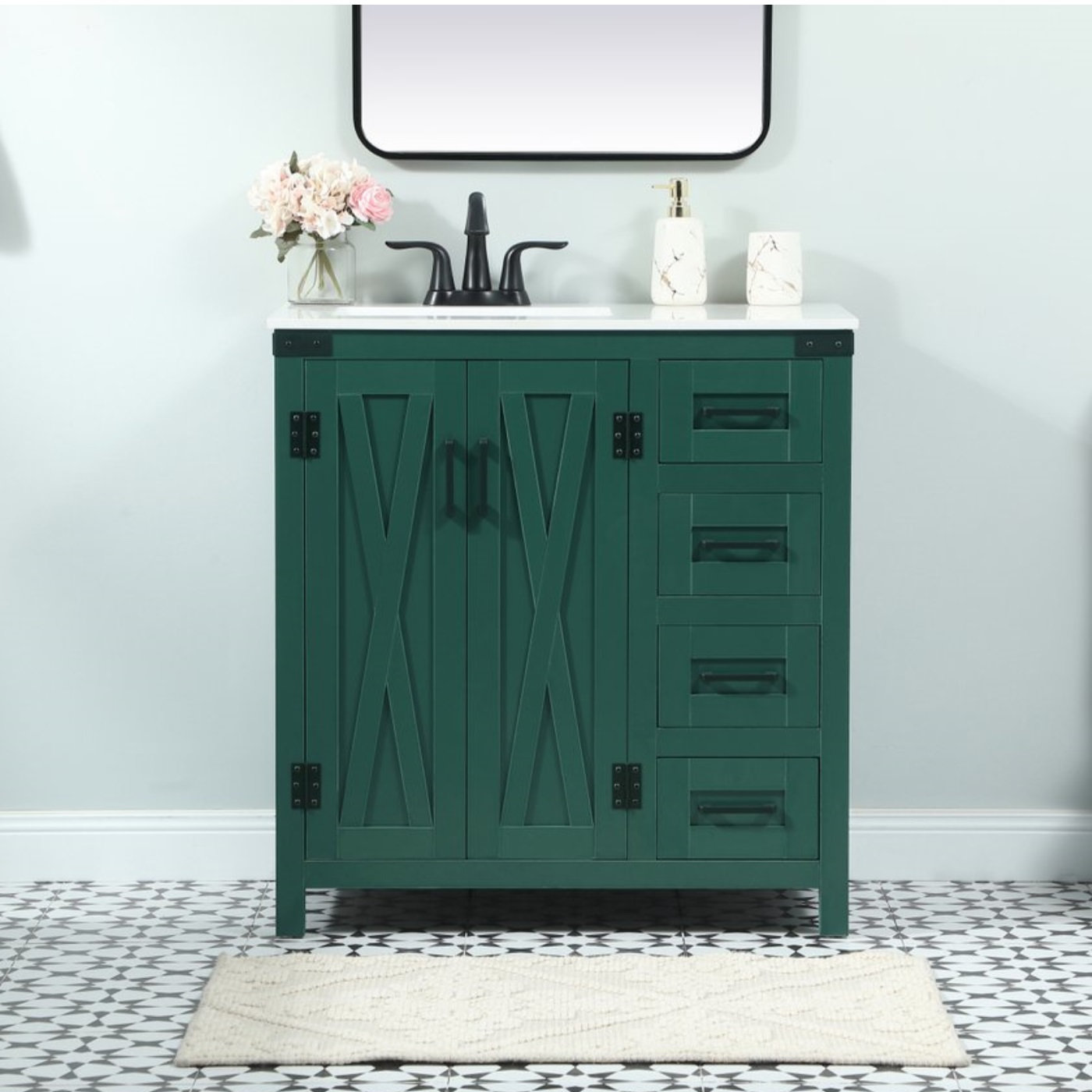 Slayton 32'' Single Bathroom Vanity, Green