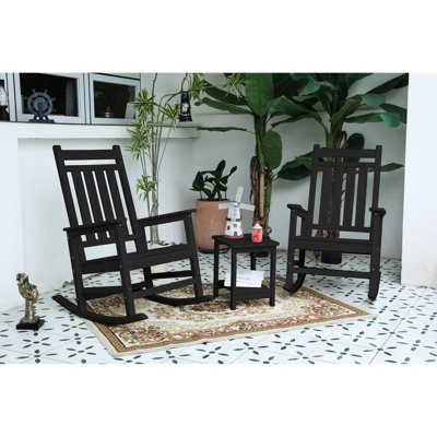 Chaise berçante grise toutes saisons avec table d'appoint - P 32,5 po x l 25,9 po, H 41,7 po, capacité de 300 lb, conception ergonomique à 3 lattes, 380 lb
