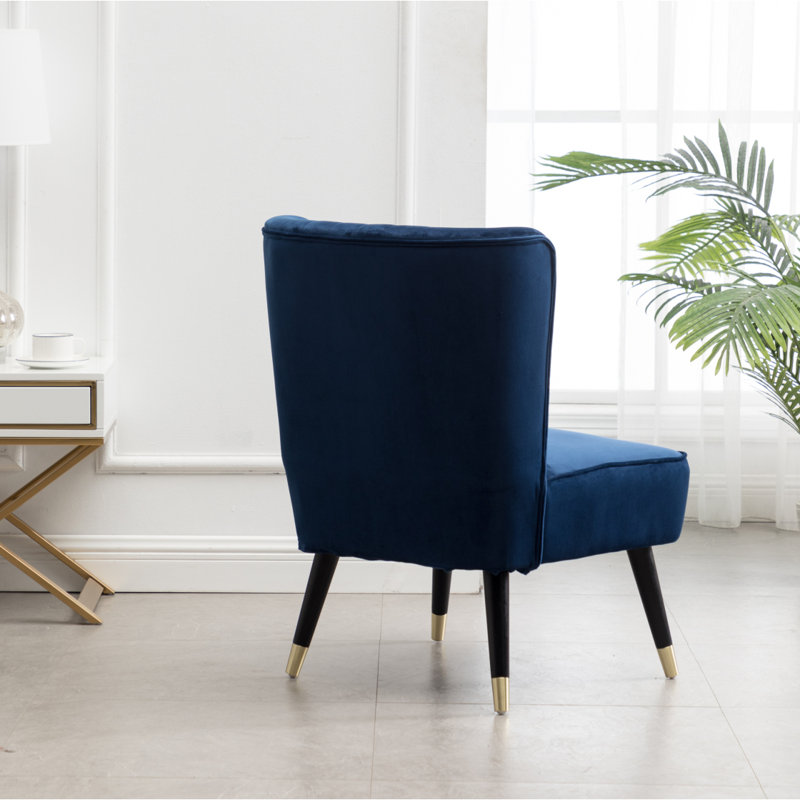Fauteuil d'appoint en velours, Bleu