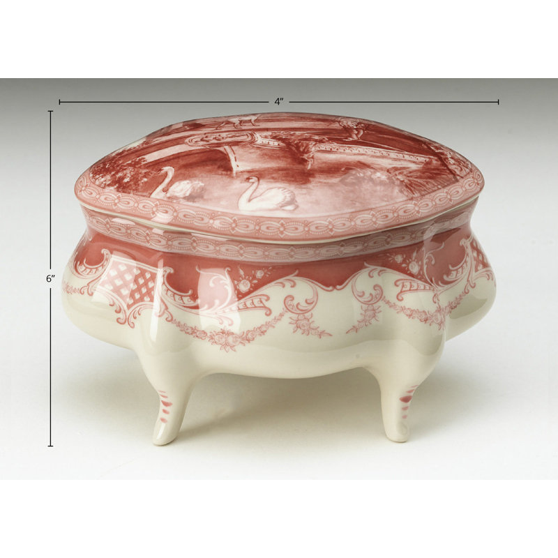 Oval Footed Porcelain Decorative Box