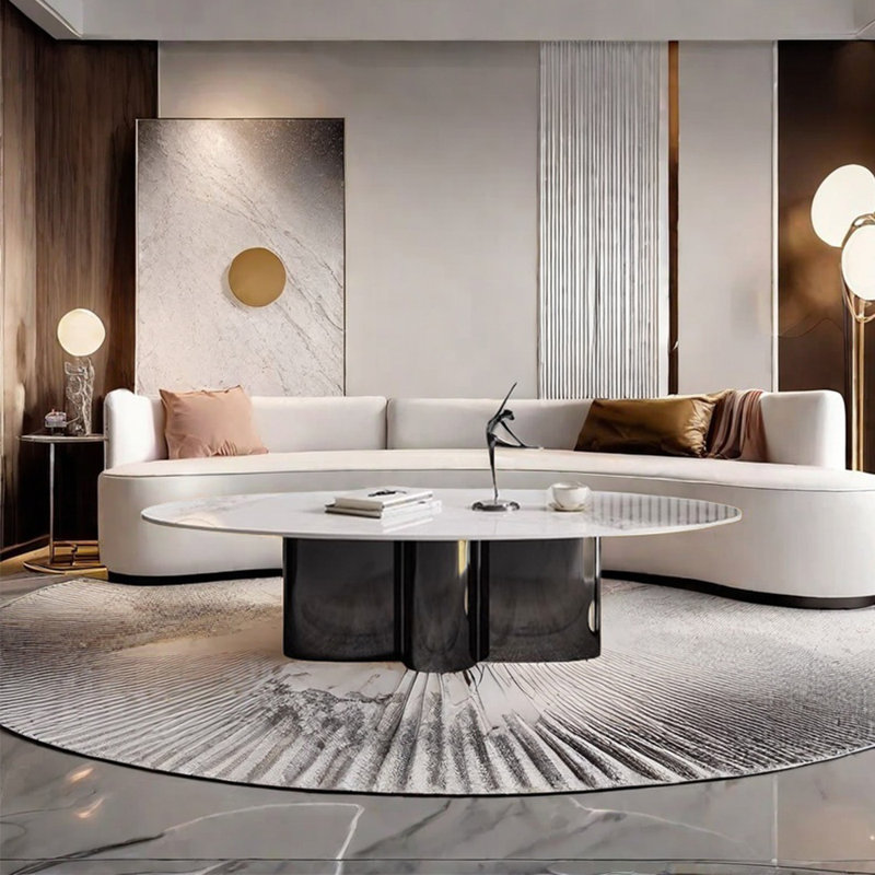 Light luxury modern simple coffee table, 15.7" H x 47.2" L x 27.6" W