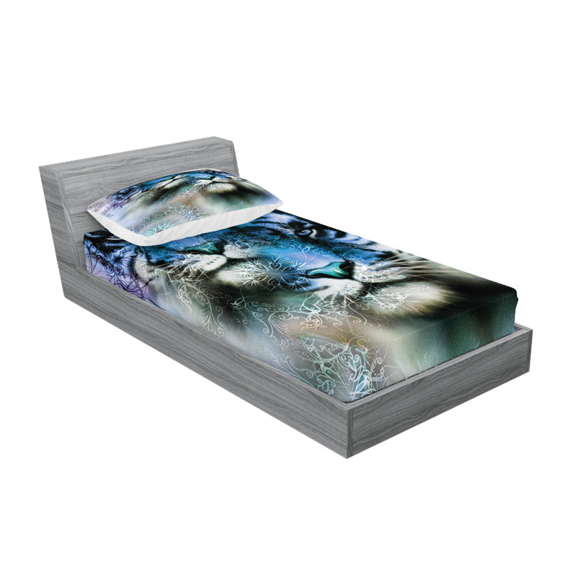 Drap-housse et coussin décoratif Ambesonne, Ensemble de draps pour lit simple + 5 pièces supp