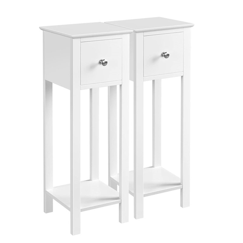 URBNLIVING 25cm W Manufactured Wood Bedside Table, Beige