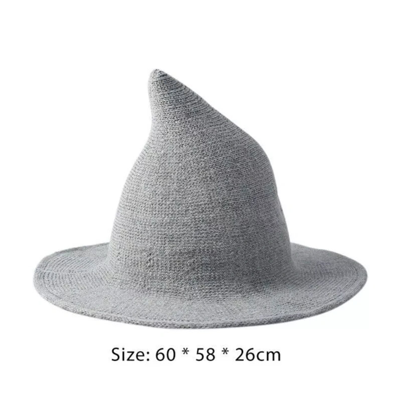 Chapeau de sorcière d'Halloween chapeau de sorcière femme, Gris clair