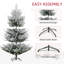 Arbre de Noël artificiel 7,5 pi, arbre de Noël à charnière en pin avec 1218 branches réalistes, base en acier, ouverture automatique, vert