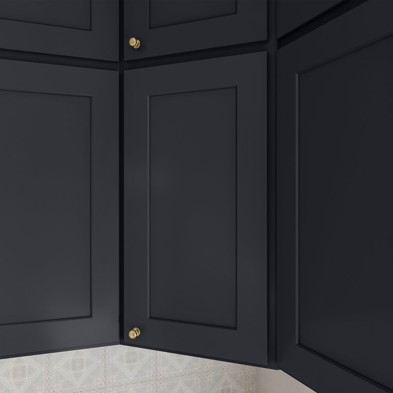 Armoire murale diagonale, L 24 po x H 30 po x P 12 po, Noir Shaker