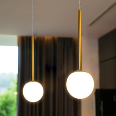 Capri 5-in 100-277V 1-Light ETL Certified Integrated LED Height Adjustable Globe Pendant Lighting
