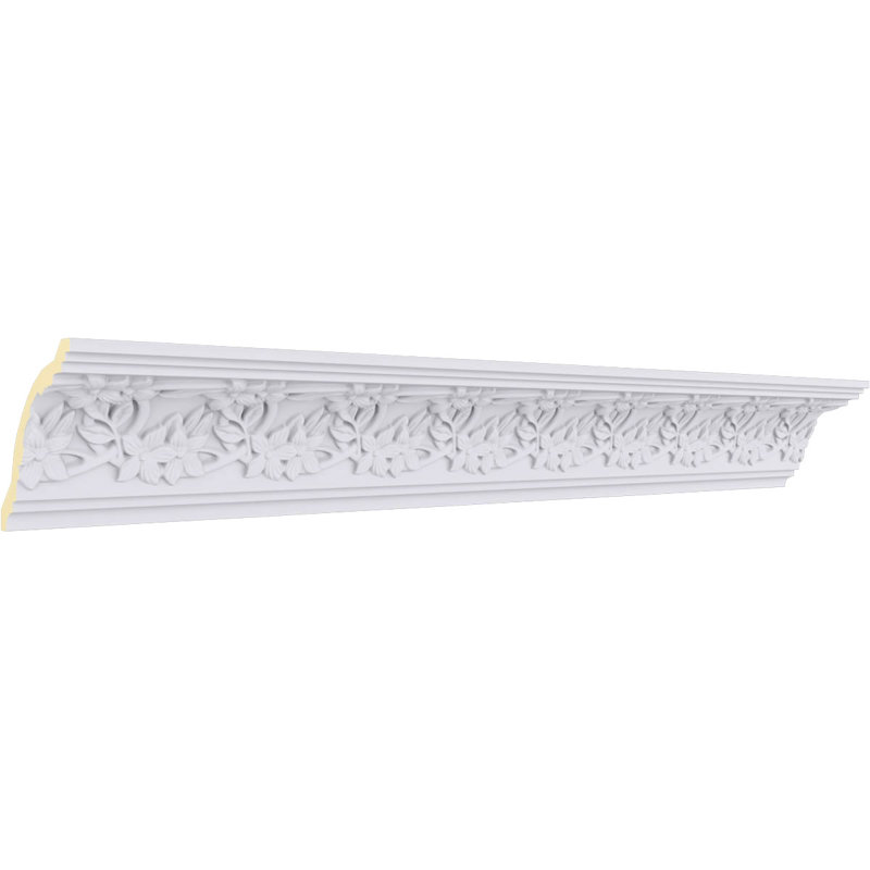 Moulure à couronne florale H 4 3/4 po x P 4 1/2 po x F 6 5/8 po x L 94 1/2 po (répétition 3 7/8 po)