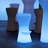 30" USB and Solar Rechargeable LED Illuminated Outdoor Bar Stool, RGB Dimmable w/ Remote