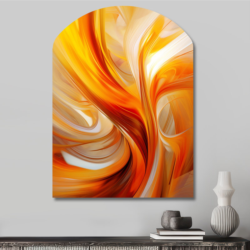 Coreta - Fractals Arch, impression sur métal, art mural moderne asymétrique en métal, H 34 po x l 25 po