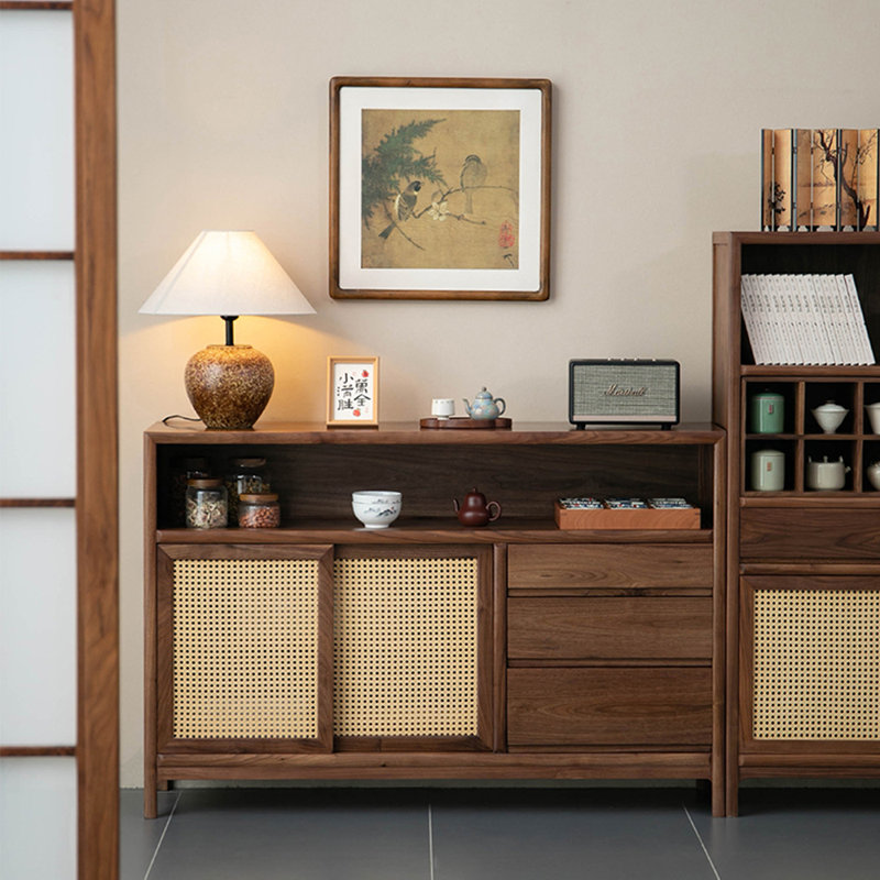 Nouvelle armoire d'appoint multifonctionnelle de style chinois, Noyer