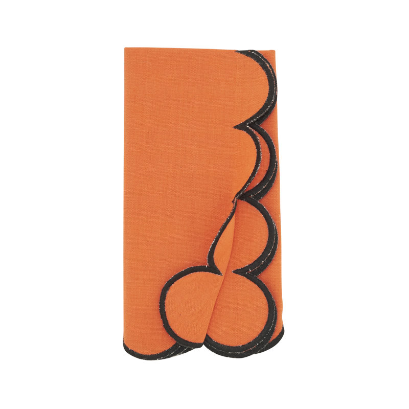 Sweet Edge Scalloped Napkin (Set of 4), Orange