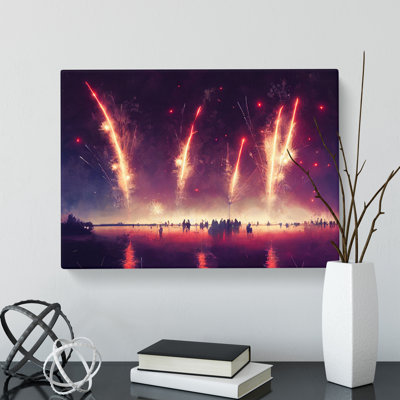 Artsy Fireworks - Wrapped Canvas
