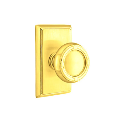 Emtek Privacy Knobset w/ Rectangular Rosette and Ribbon & Reed Knob