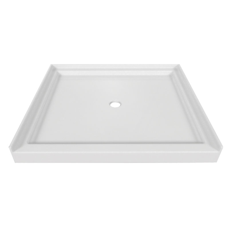 Base de douche à seuil simple l 48 po x P 42 po Signature, Biscuit
