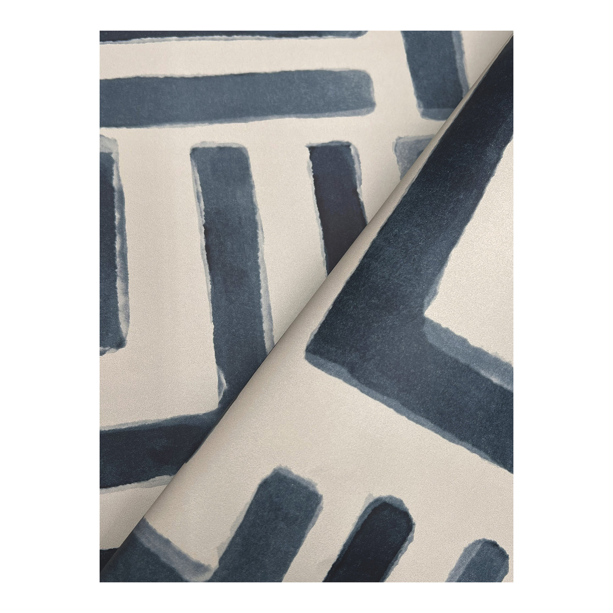 Unpasted Abstract Wallpaper, Blue