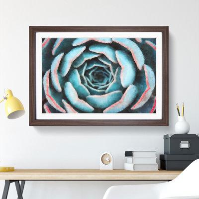 Pink and Green Succulent Plant 1 Piece Single Picture Frame Wall Art on MDF