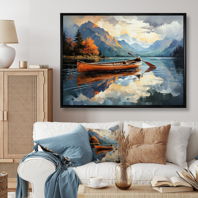 Canada Mountain Lake Reflections II - reproduction sur toile, Toile tendue, H 16 po x l 32 po x P 1 po