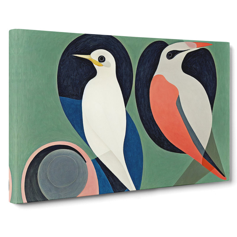 Two Abstract Birds - Wrapped Canvas, 35cm H x 50cm W x 3cm D