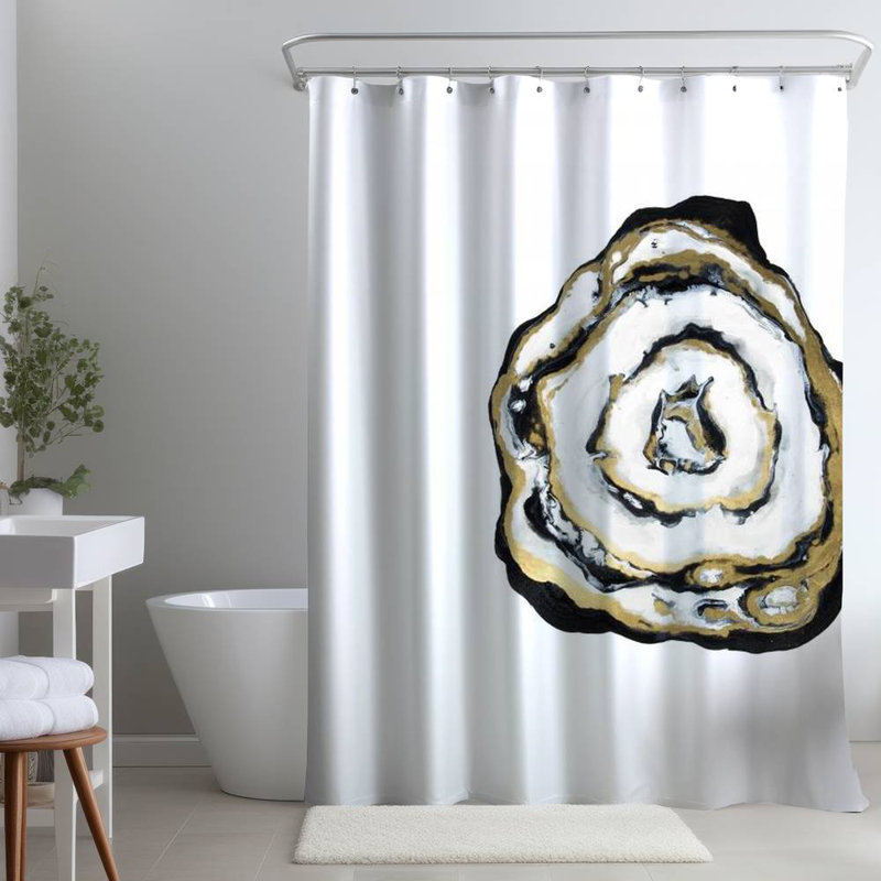 Abstract – Polyester Shower Curtain, Dye Sublimation Print, 71" W × 74" L