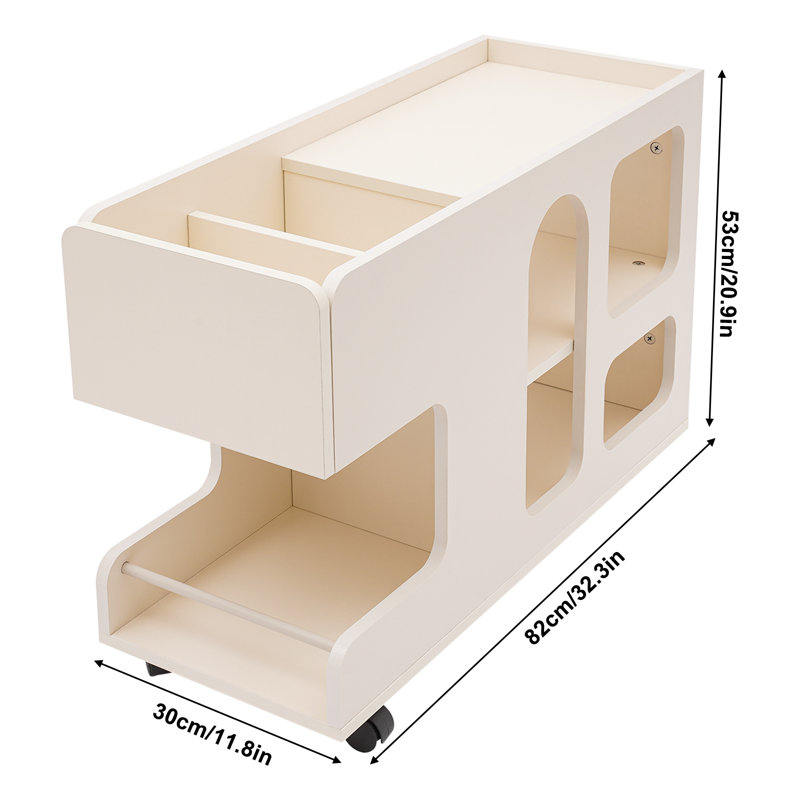 Ovie Exquisite End Table with Wheels
