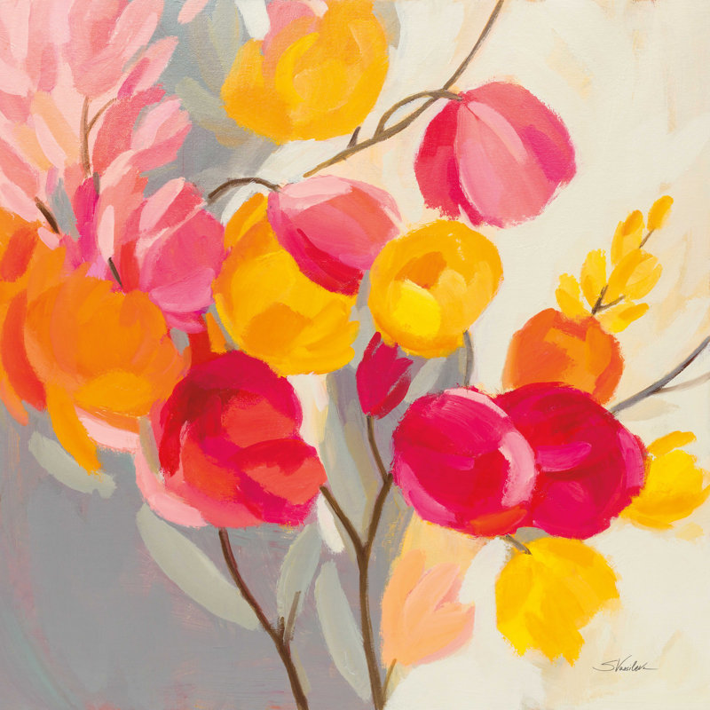 Magenta Bloom I par - impression, L 12 po x H 12 po