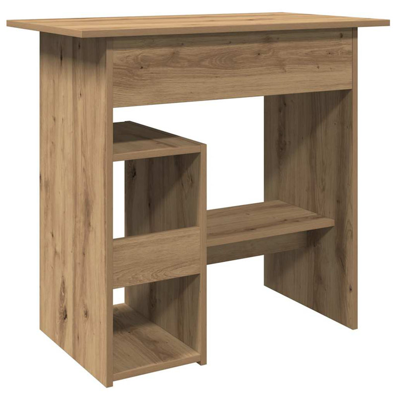 Petit bureau rectangulaire en bois d'ingénierie artisanal, Gris
