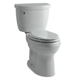 Cimarron Comfort Height Two-Piece Elongated 1.6 GPF Toilet with Aquapiston Flush Technology, Left-Hand Trip Lever and Tank Locks