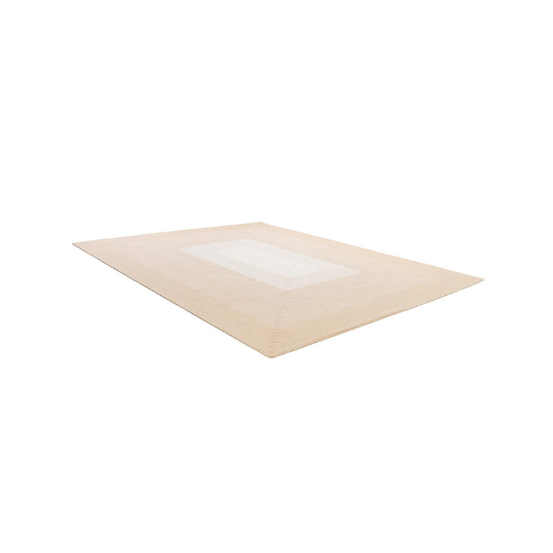  Ombre Hand Braided Wool Rug, Ivory, Rectangle 4'1" x 6'1"
