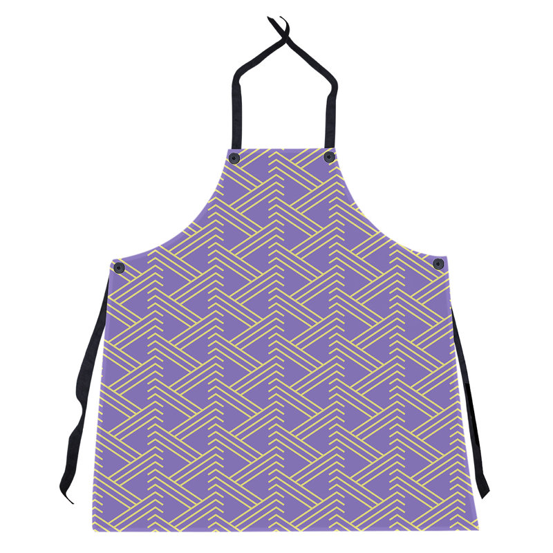 Tablier zigzag classique, Mauve/jaune